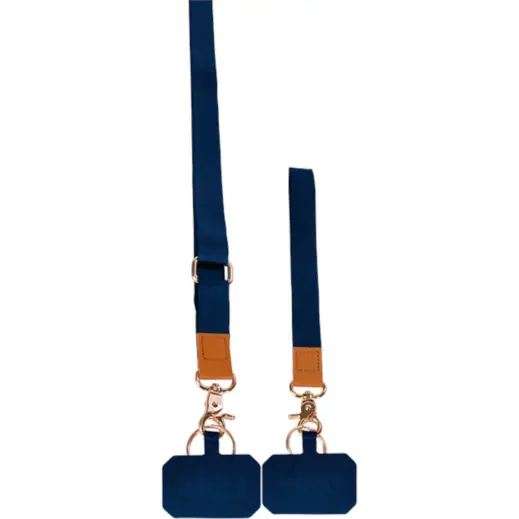 2 Pack Cell Lanyard Wrist and Neck Set Navy